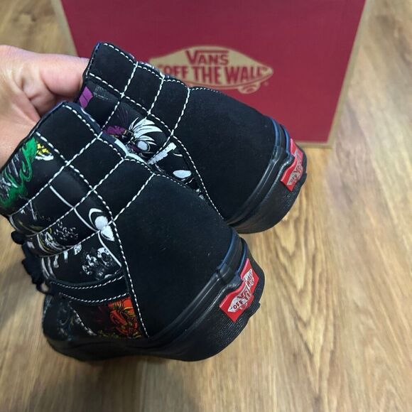 VANS sk8-hi top villains Disney black suede lace up shoes sneakers women's 8.5 - Picture 5 of 9